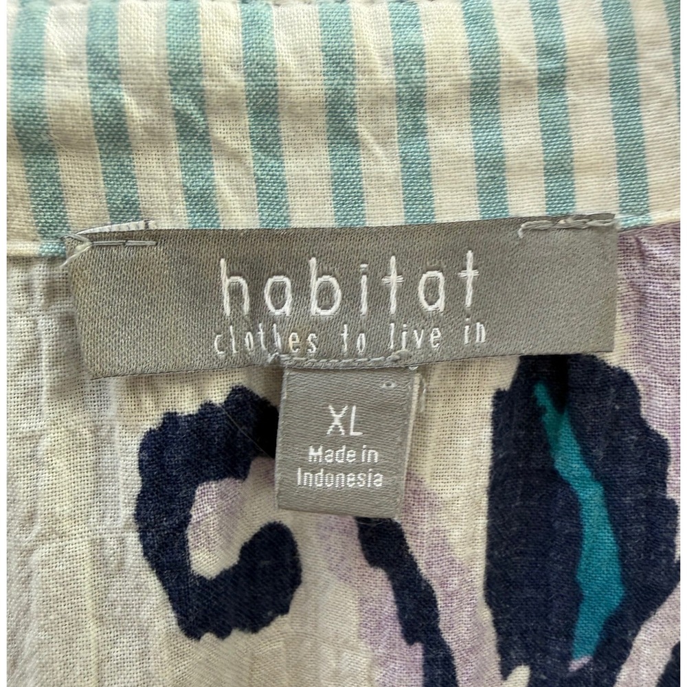 Habitat Blue Multi-Pattern Button-Up Blouse - Picture 9 of 10